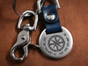 Custom Compass Folded Leather Keychain