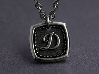 TITANIUM Women's Square Initial Necklace