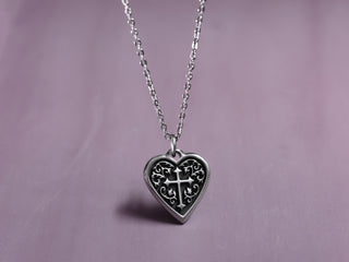 TITANIUM Cross Heart Necklace