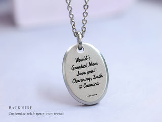 TITANIUM Custom Cross Oval Necklace