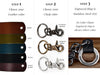 Custom Raised Engraving Leather Keychain Ring