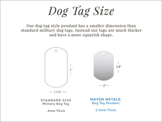 TITANIUM Custom USA Flag Dog Tag Necklace - Small