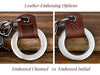Custom Engraved Leather Keychain Ring