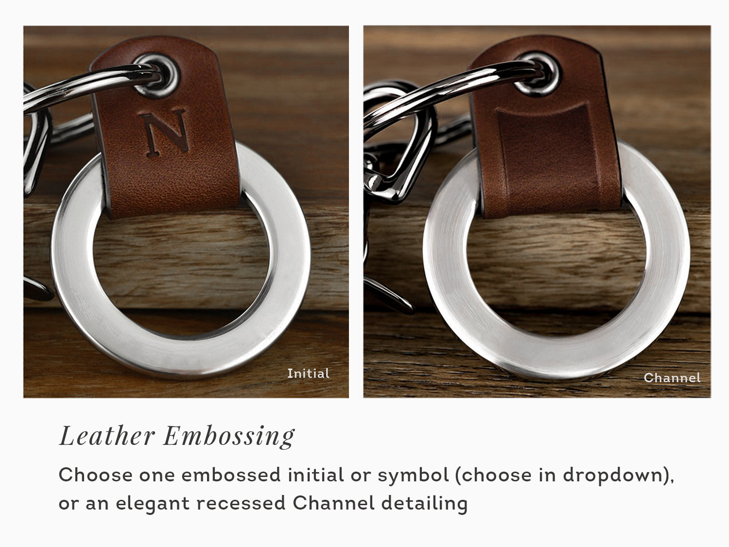 Personalized Fine Leather Keychain