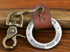 College Graduation Leather Keychain Gift with your school engraved
