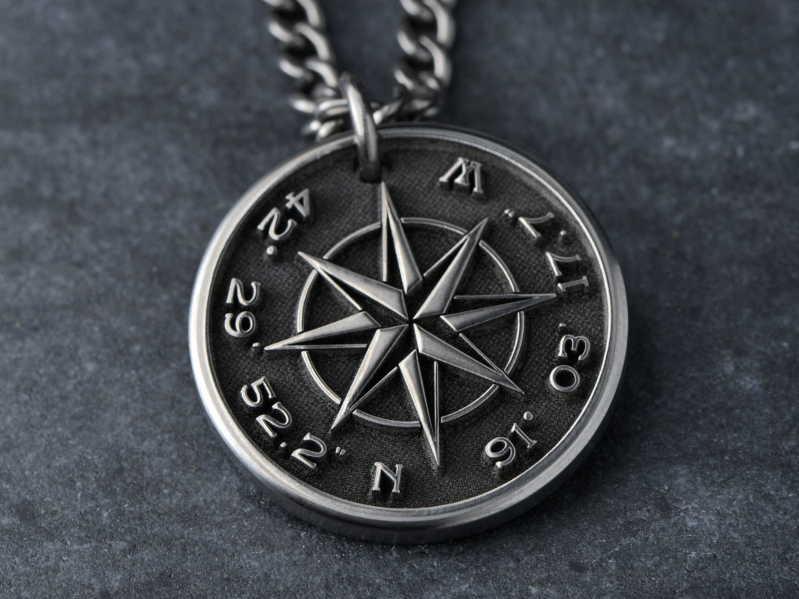 Compass clearance necklace mens