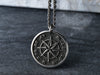 personalized compass necklace with your own coordinates 3D engraved around compass