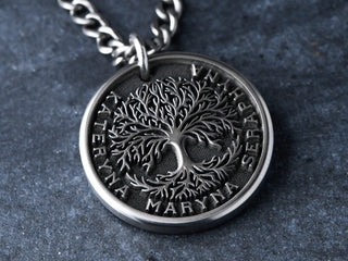 Mens Custom Tree of Life necklace 3D names