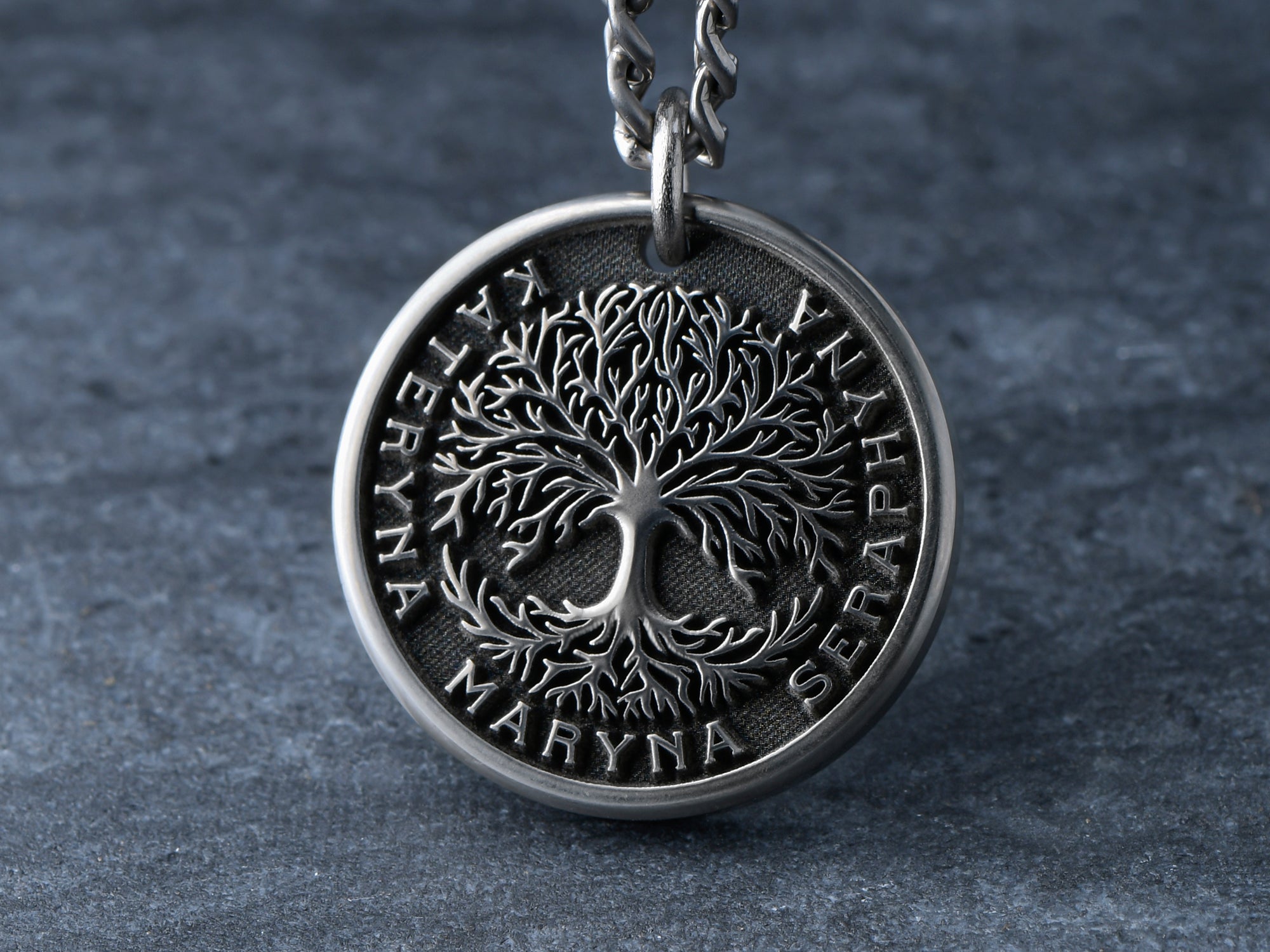 Titanium Tree of Life Pendant - Mens Custom Necklaces - Maven Metals