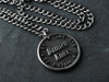 New dad jewelry custom engraved Titanium necklace with baby name and birthdate, custom made in USA