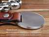 Custom Compass Folded Leather Keychain