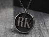 Cool mens custom necklace with your own initials created in 3D