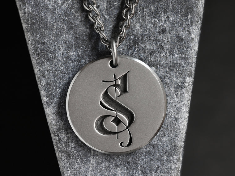 Titanium Custom Artwork Pendant deep engraved with your own logo, artwork, or drawing