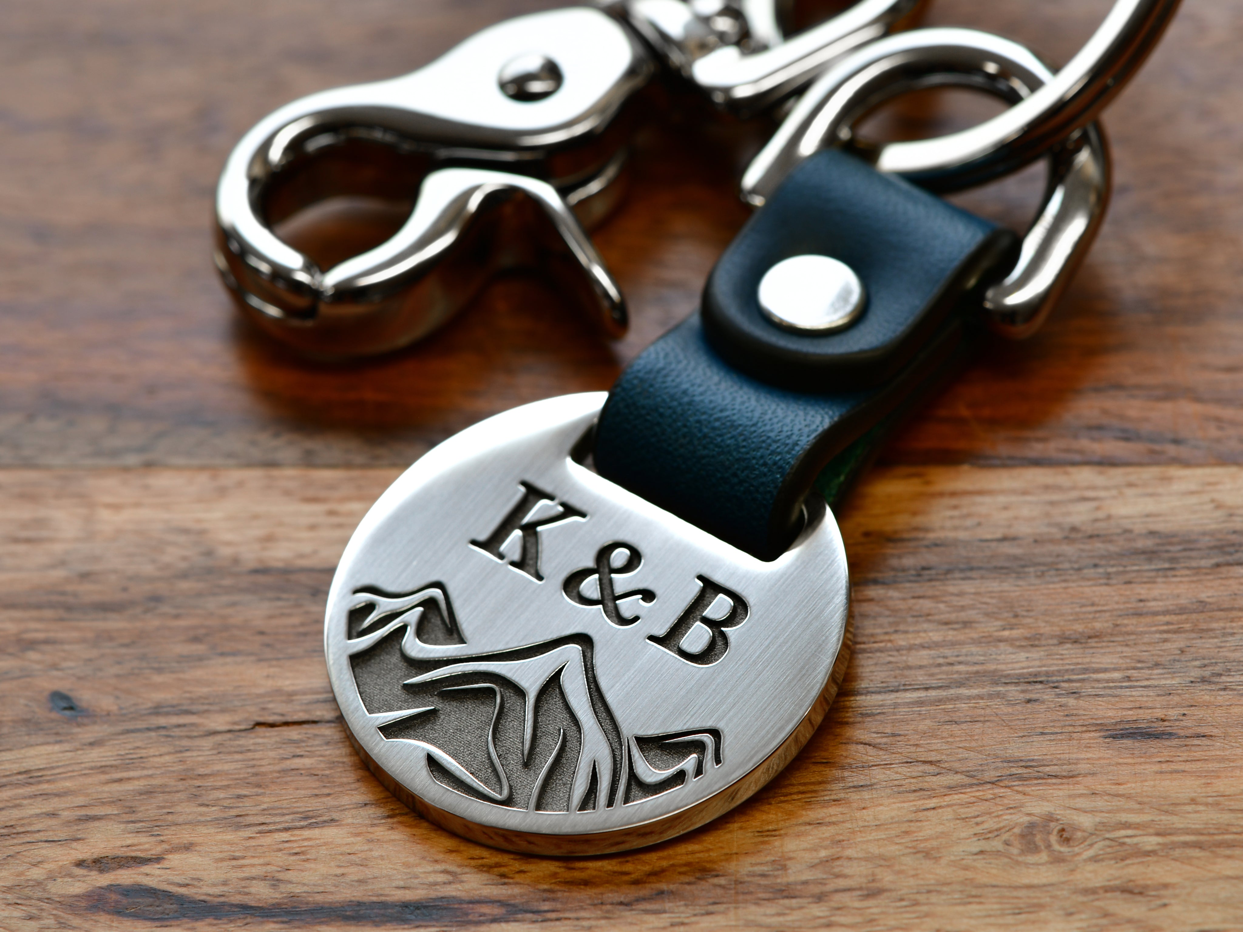 Maven Metals Custom Coordinates Leather Key Chain Ring