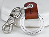 Engraved Morse Code Leather Keychain 